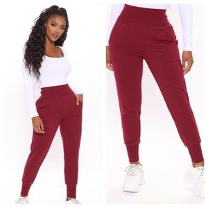 Fashion Nova burgundy joggers